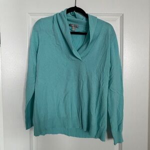 Charter Club Aqua Cowl Neck Sweater